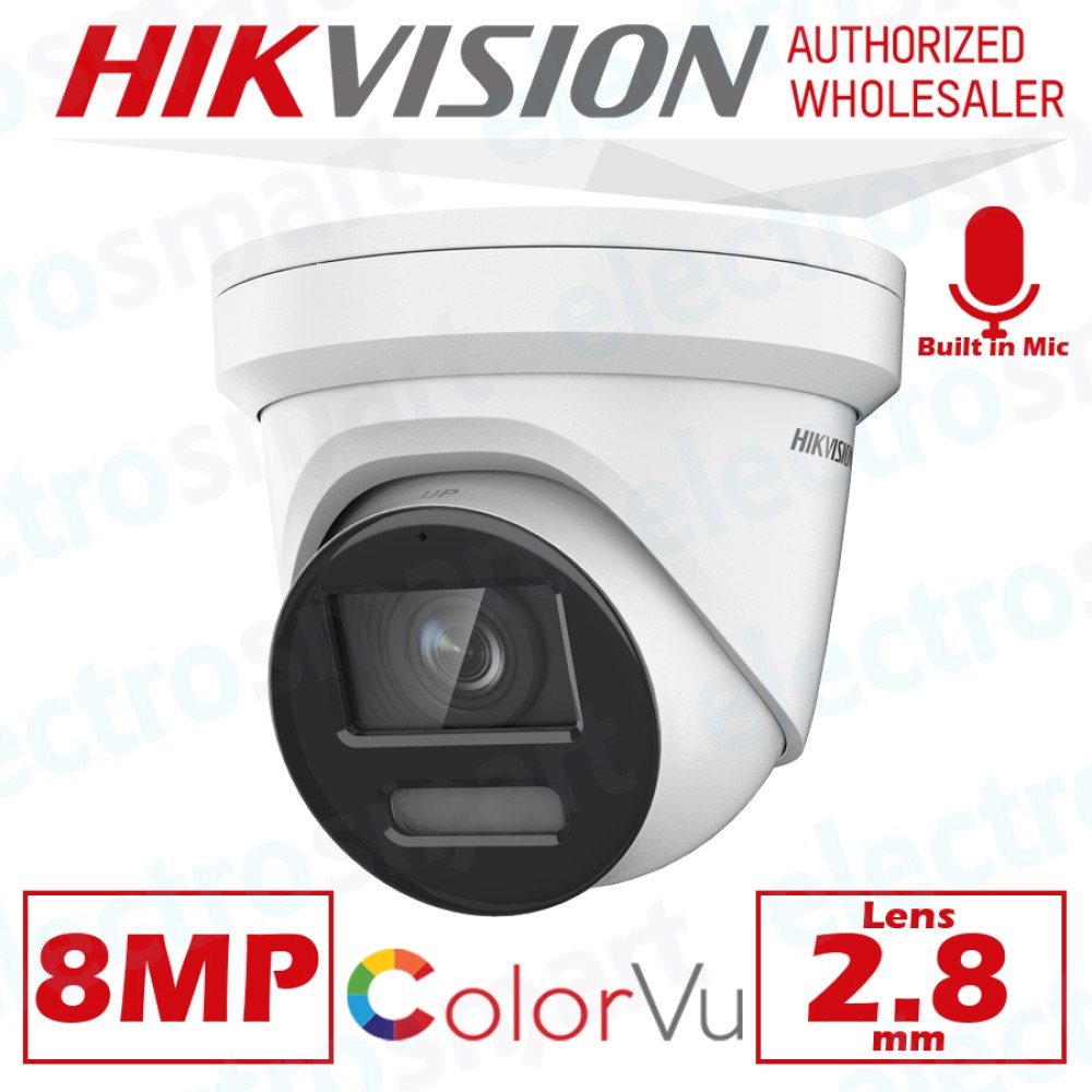 DS-2CD2387G2-LU(2.8mm) Hikvision 8MP 4K ColorVu Fixed Turret Network ...